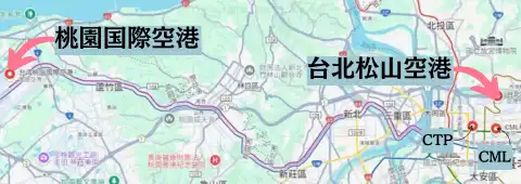 地図　ATP台湾2024　CTPアジアポーカーアリーナ(APA)　華人麻將競技聯盟(CML)　桃園国際空港　台北松山空港