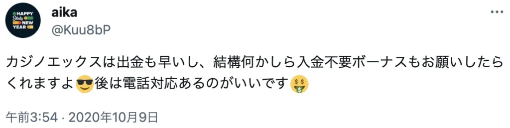 カジノエックス 口コミ3
