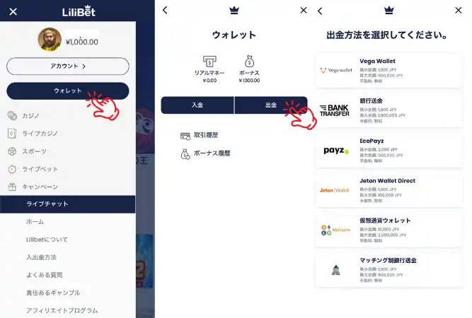 リリベットカジノ(Lilibet)の登録方法2