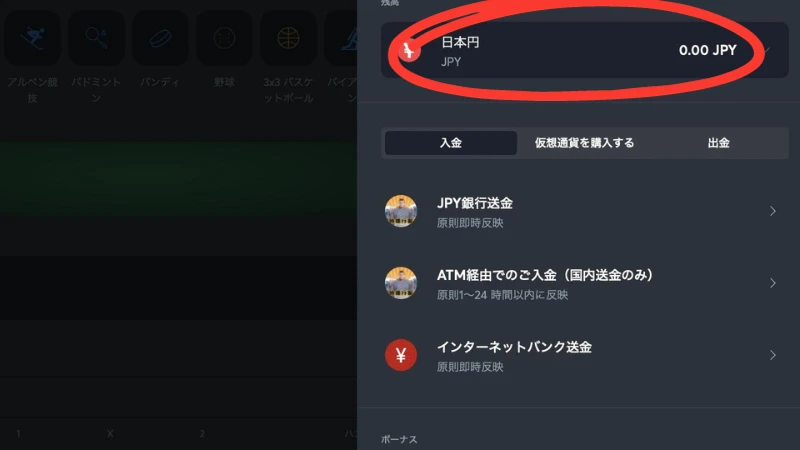 スポーツベットアイオー 入金方法2