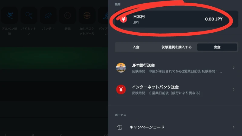 スポーツベットアイオー 出金方法3