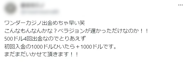 ワンダーカジノ　評判