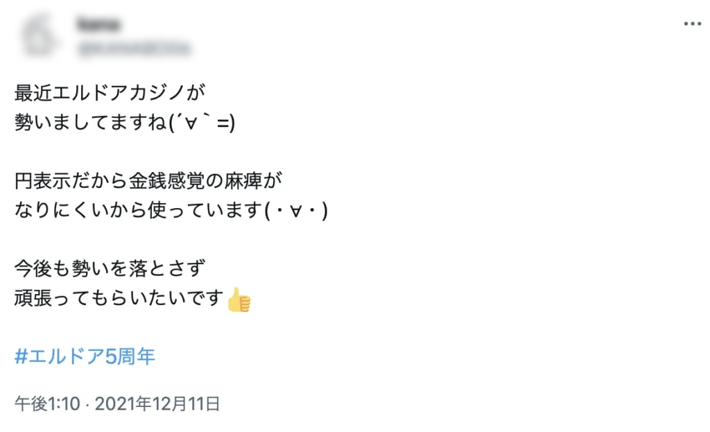 エルドアカジノ 口コミ